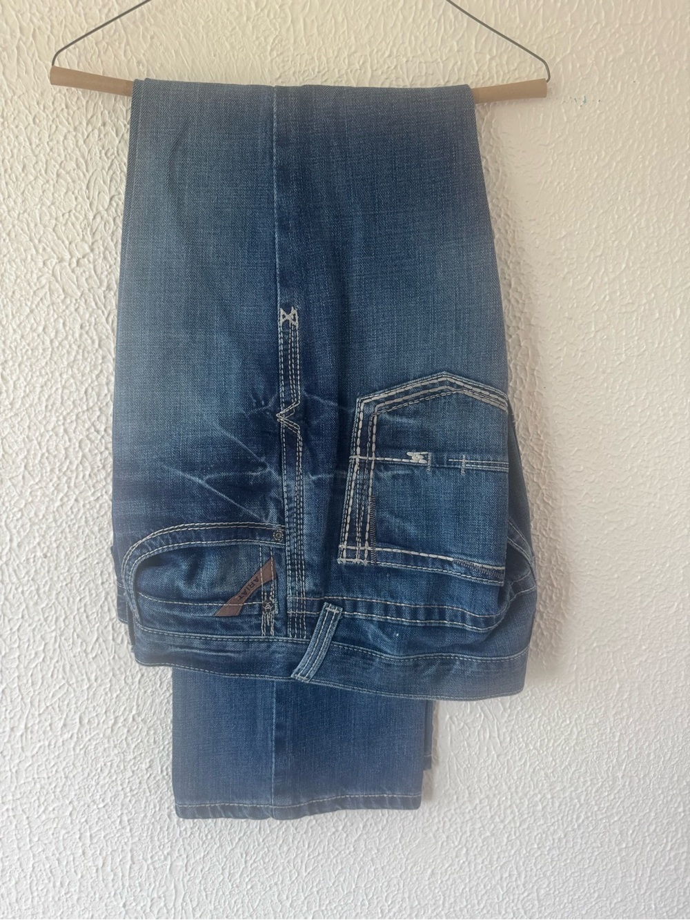 Mens Artist Classic Mid Blue Denim Jeans 33x34
